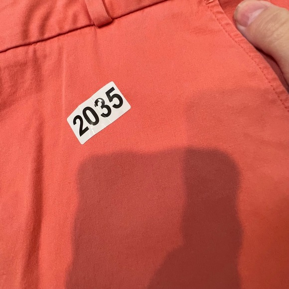 Talbots Coral Pink Chino Shorts Womens Size 10 Flat Front Button Fly Stretch - Picture 7 of 7